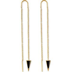 Triangle Threader Earrings Gold Dipped Long Drop Dangle Piercing Accessory